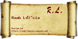 Raab Lúcia névjegykártya